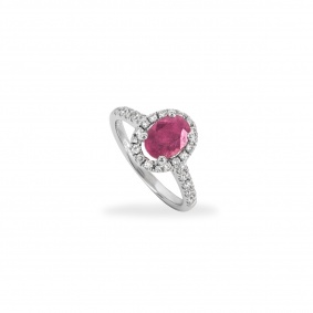 White Gold Ruby & Diamond Ring 1.28ct White Gold Ruby & Diamond Ring 1.28ct
